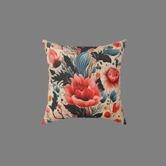 Scarlet Meadow - Spun Polyester Square Pillow