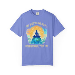 Unisex Garment-Dyed T-Shirt - One Breath, One World - International Yoga Day