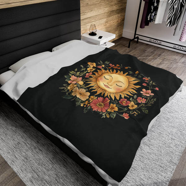 Solar Blossom - Velveteen Plush Blanket