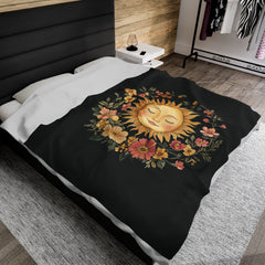 Solar Blossom - Velveteen Plush Blanket