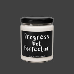 Motivational Scented Soy Candle - "Progress Not Perfection" - 9oz