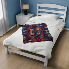 Fire and Cosmos - Velveteen Plush Blanket