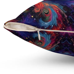 Fire and Cosmos - Spun Polyester Square Pillow
