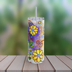 Hippie Flowers - Maars Maker Skinny Matte Tumbler, 20oz