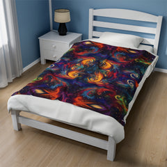 Fire and Cosmos - Velveteen Plush Blanket