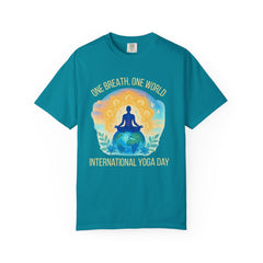 Unisex Garment-Dyed T-Shirt - One Breath, One World - International Yoga Day
