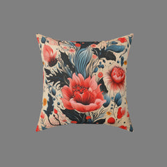 Scarlet Meadow - Spun Polyester Square Pillow