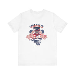 Patriotic Graphic Tee - Wranglin' Liberty Since 1776
