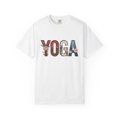 Unisex Yoga T-shirt - Garment-Dyed with Floral Design