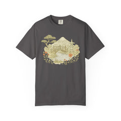 Nature-Inspired Unisex Garment-Dyed T-shirt - Mountain Landscape Design
