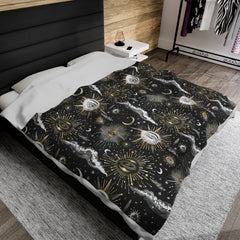 Lunar Lullaby - Velveteen Plush Blanket