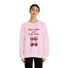 Cherry Bliss and Yoga Kisses - Unisex Heavy Blend™ Crewneck Sweatshirt