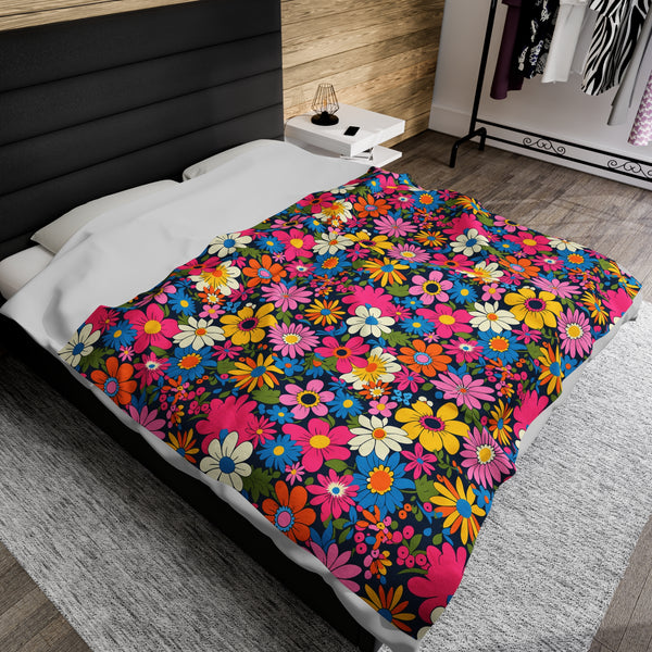 Groovy Garden - Velveteen Plush Blanket