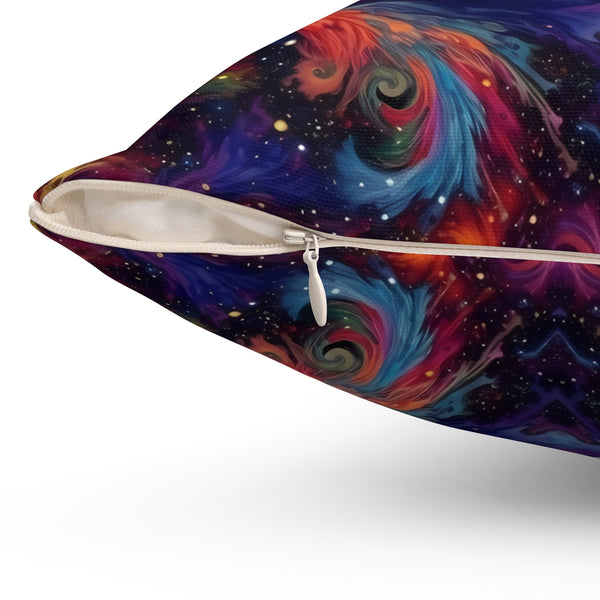 Fire and Cosmos - Spun Polyester Square Pillow