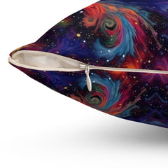 Fire and Cosmos - Spun Polyester Square Pillow
