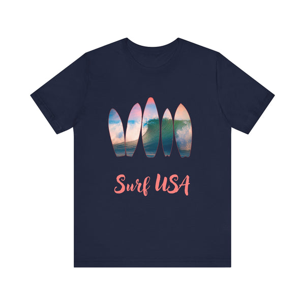Surf USA Unisex Jersey Tee - Relaxed Fit Beach Vibes Shirt