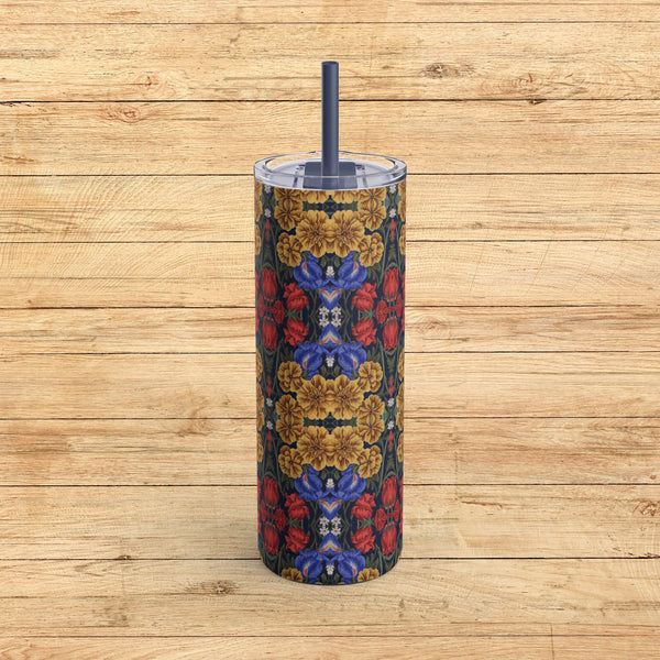 Golden Blossom Garden - Maars Maker Skinny Matte Tumbler, 20oz