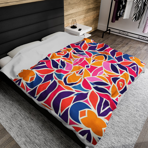 Boho Blossom - Velveteen Plush Blanket