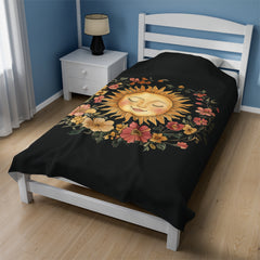Solar Blossom - Velveteen Plush Blanket