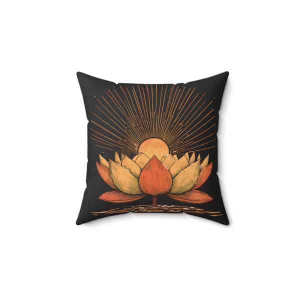 Lotus Radiance - Spun Polyester Square Pillow