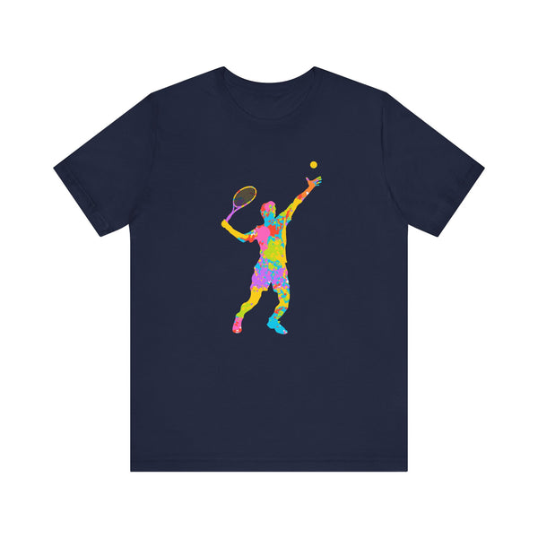 Colorful Tennis Player Unisex Tee - Vibrant Sports T-Shirt for Tennis Lovers
