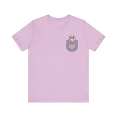 Cute Owl Pocket Tee for Animal Lovers - Unisex Jersey Short Sleeve