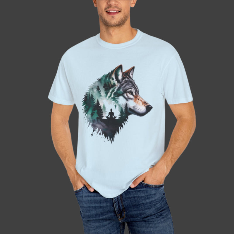 Wolf Graphic Unisex T-Shirt, Nature Lover Gift,Yoga Lover Gift, Outdoor Adventure Tee, Wilderness Apparel, Eco-Friendly Clothing, Animal Print Shirt