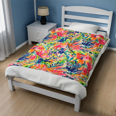 Watercolor Garden - Velveteen Plush Blanket