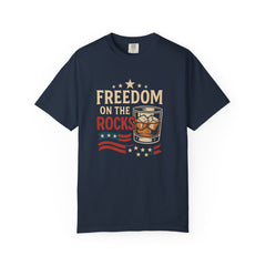 Freedom on the Rocks T-Shirt - Unisex Garment-Dyed Tee for Casual Celebrations