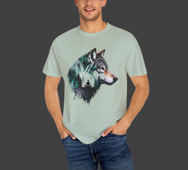 Wolf Graphic Unisex T-Shirt, Nature Lover Gift,Yoga Lover Gift, Outdoor Adventure Tee, Wilderness Apparel, Eco-Friendly Clothing, Animal Print Shirt