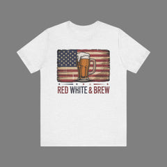 Vintage Style American Flag Beer Mug T-Shirt - Red, White & Brew