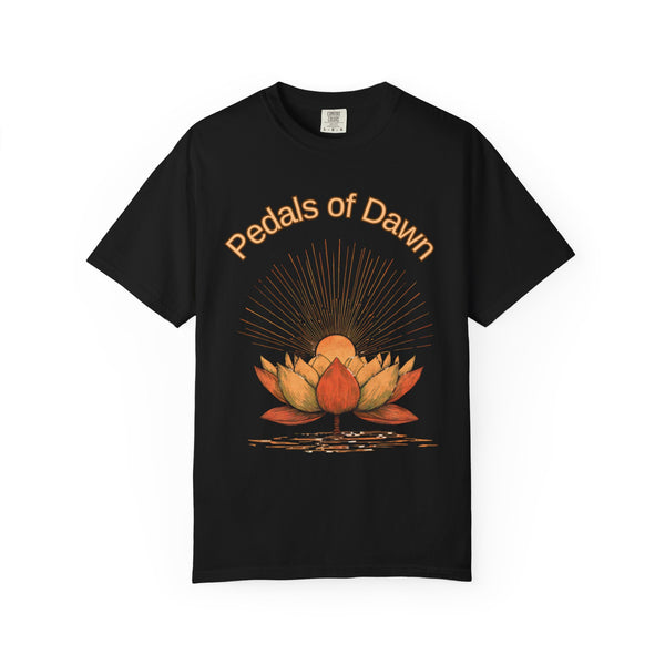 Lotus Flower Pedals of Dawn T-Shirt, Unisex Cotton Tee, Relaxed Fit Shirt, Bohemian Style Top, Gift for Mindfulness