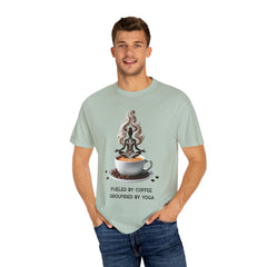 Coffee and Yoga Unisex Garment-Dyed T-shirt