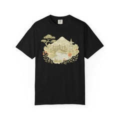 Nature-Inspired Unisex Garment-Dyed T-shirt - Mountain Landscape Design