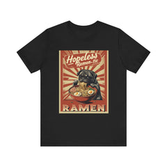 Hopeless Ramen-tic Unisex Tee - Cute Dog & Ramen Graphic Shirt