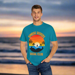 Sunrise Seekers T-Shirt | Unisex Garment-Dyed Tee for Beach Lovers