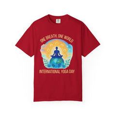 Unisex Garment-Dyed T-Shirt - One Breath, One World - International Yoga Day