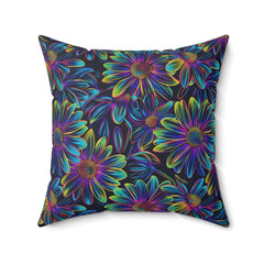 Luminous Flora - Spun Polyester Square Pillow