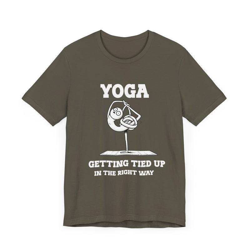 Yoga, Getting Tied Up - Unisex Jersey Short Sleeve Tee