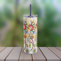 Hippie Flowers - Maars Maker Skinny Matte Tumbler, 20oz