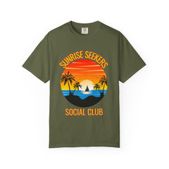 Sunrise Seekers T-Shirt | Unisex Garment-Dyed Tee for Beach Lovers