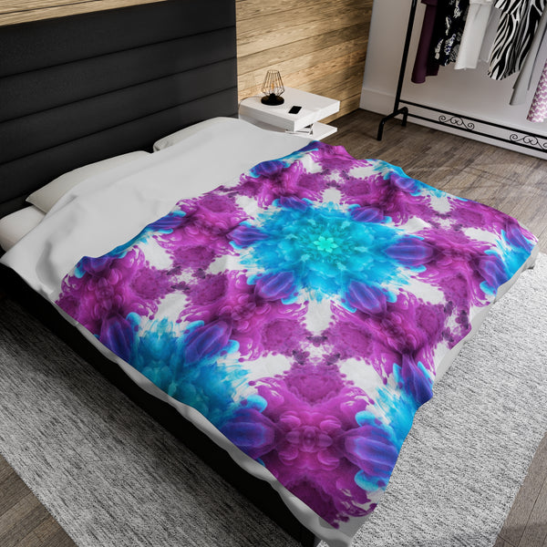 Aura Bloom - Velveteen Plush Blanket