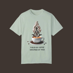Coffee and Yoga Unisex Garment-Dyed T-shirt