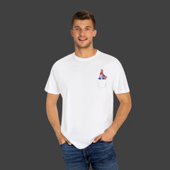 Patriotic Dwarf Pocket Tee - Unisex Garment-Dyed T-shirt, Casual Summer Wear, Independence Day Gift, Vintage Style, Classic Layering Piece