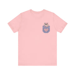 Cute Owl Pocket Tee for Animal Lovers - Unisex Jersey Short Sleeve