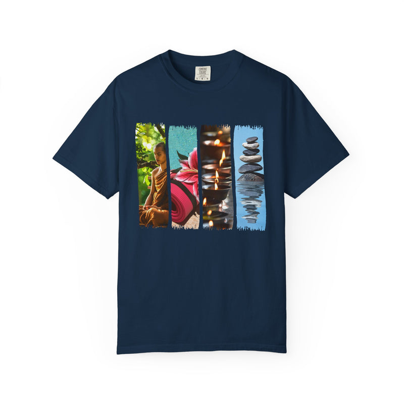 Zen Vibes Unisex Garment-Dyed T-Shirt with Inspirational Nature Design