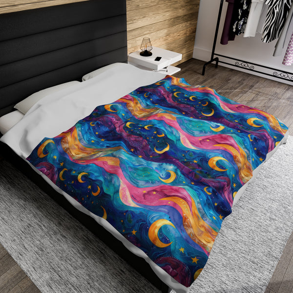 Stardust Serenity - Velveteen Plush Blanket