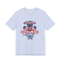 Patriotic Graphic Tee - Wranglin' Liberty Since 1776