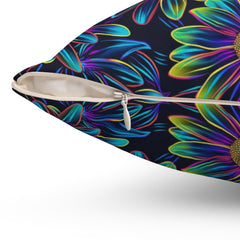 Luminous Flora - Spun Polyester Square Pillow