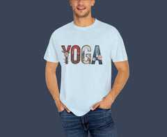 Unisex Yoga T-shirt - Garment-Dyed with Floral Design